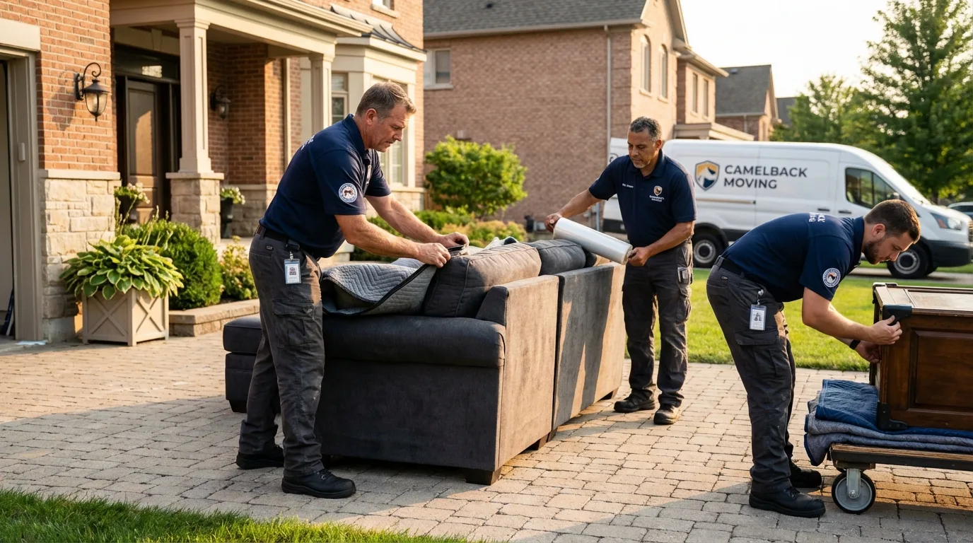 Large estate moving crew wrapping furniture in Austell, GA